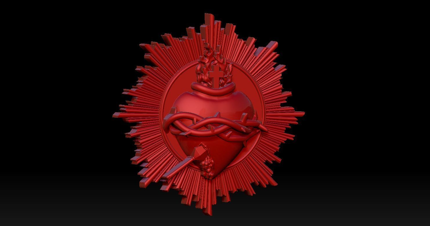 Sacred Heart of Jesus 2 3D Printed Model  3D print model_17
