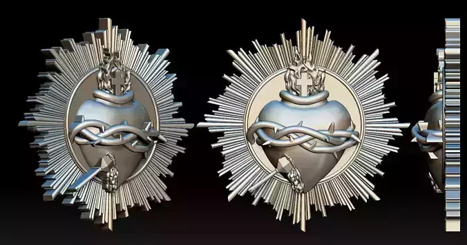 Sacred Heart of Jesus 2 3D Printed Model  3D print model