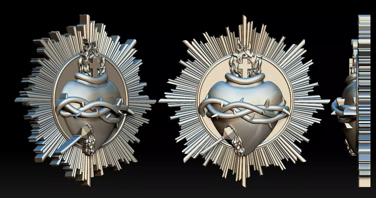 Sacred Heart of Jesus 2 3D Printed Model  3D print model_0