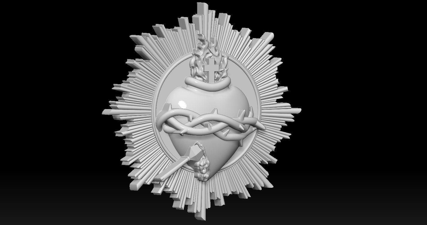 Sacred Heart of Jesus 2 3D Printed Model  3D print model_21