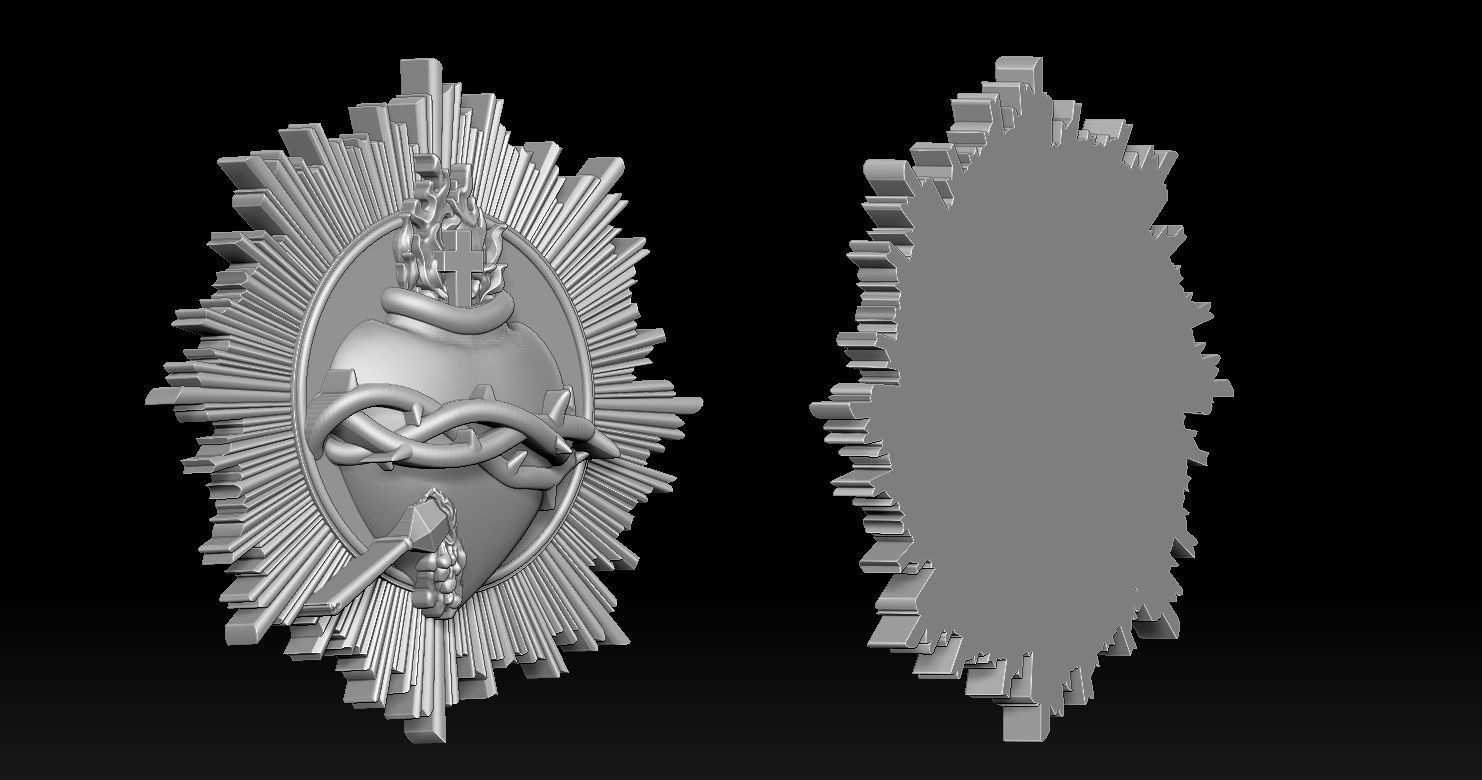 Sacred Heart of Jesus 2 3D Printed Model  3D print model_3