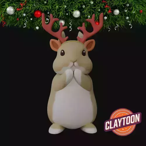Christmas- Rudolph the Hamster 3D print model