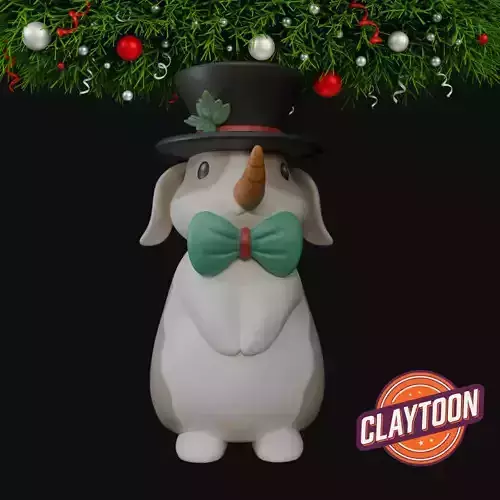 Christmas Snowman Bunny 3D print model