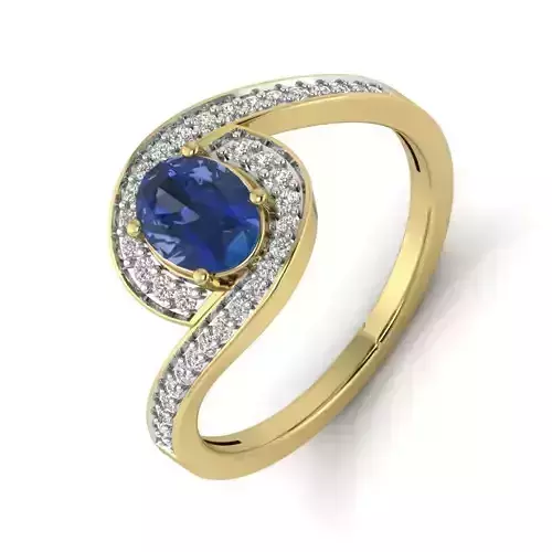 Women Diamond Ring 3dm STL  Render Details - PR-021 DIA