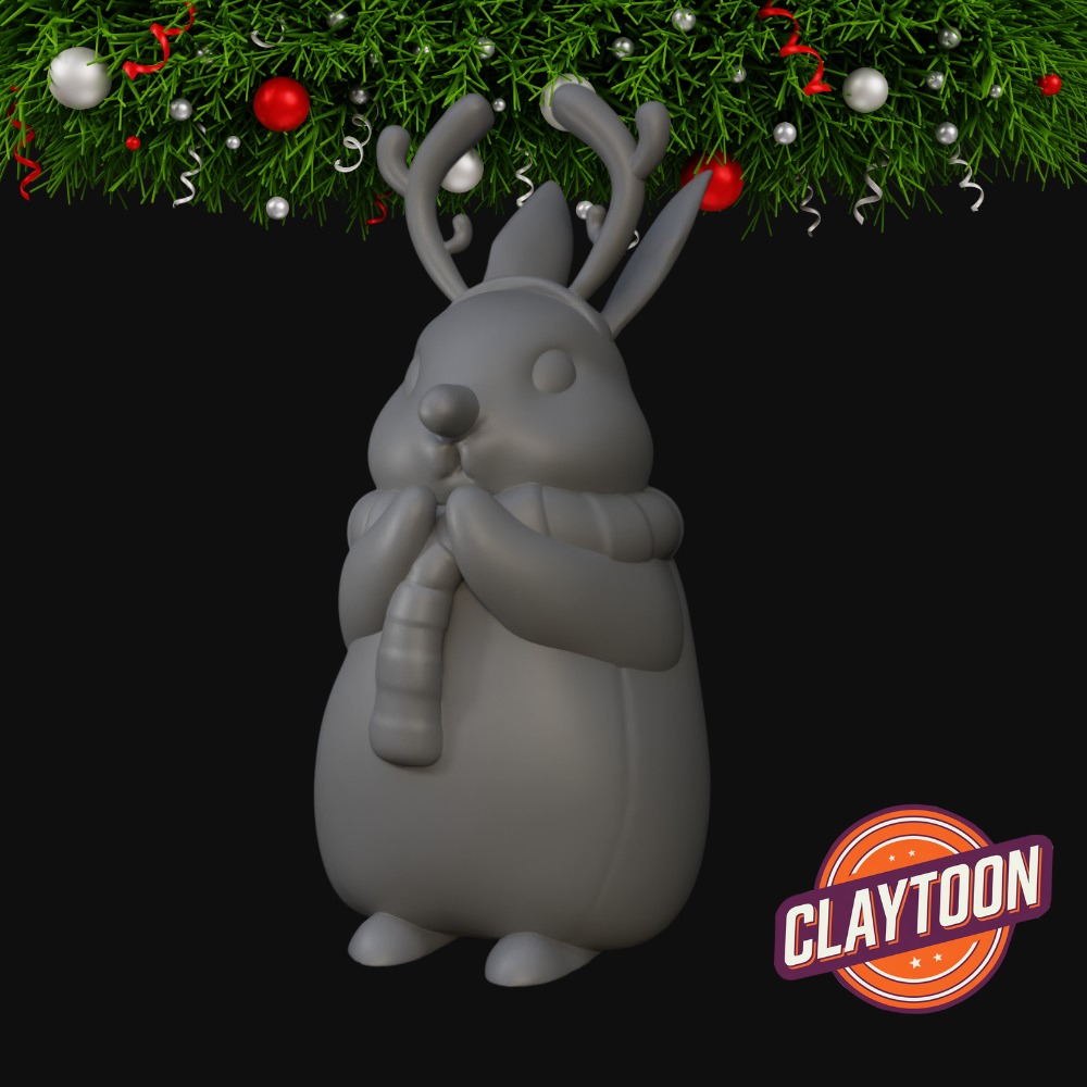 Christmas Reindeer Bunny 3D print model_1