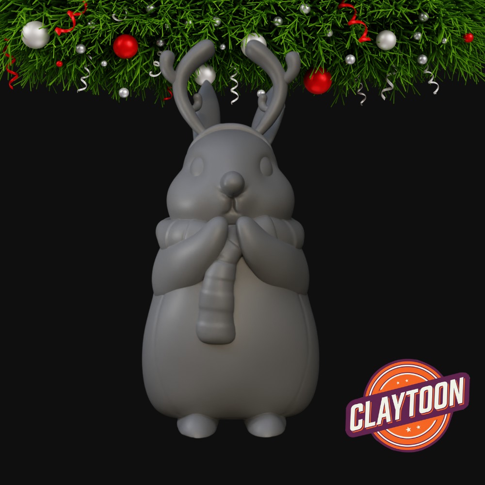 Christmas Reindeer Bunny 3D print model_3