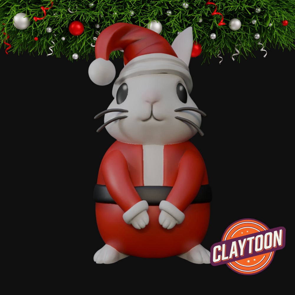 Christmas Santa Bunny 3D print model_2