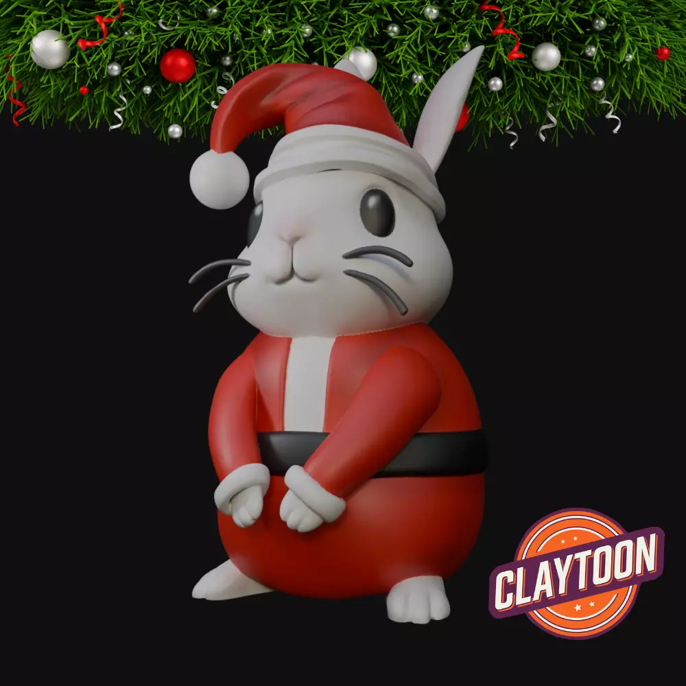 Christmas Santa Bunny 3D print model_0