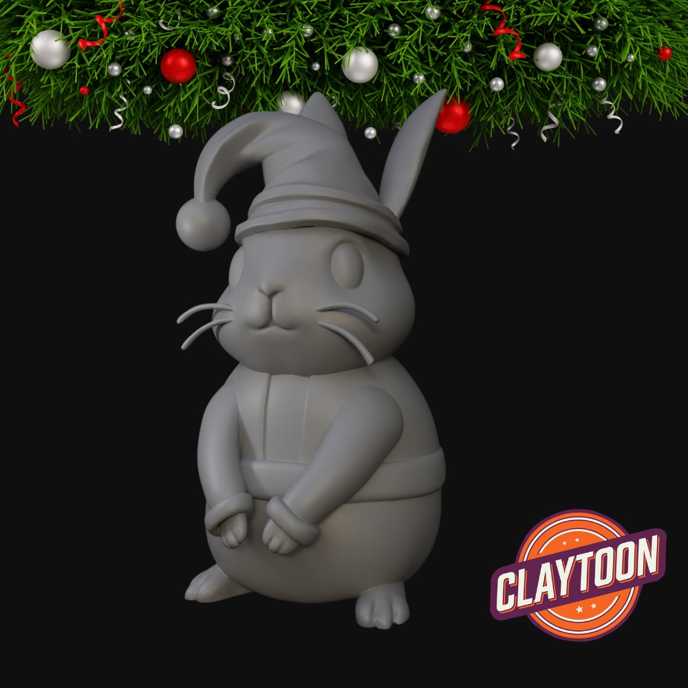 Christmas Santa Bunny 3D print model_1