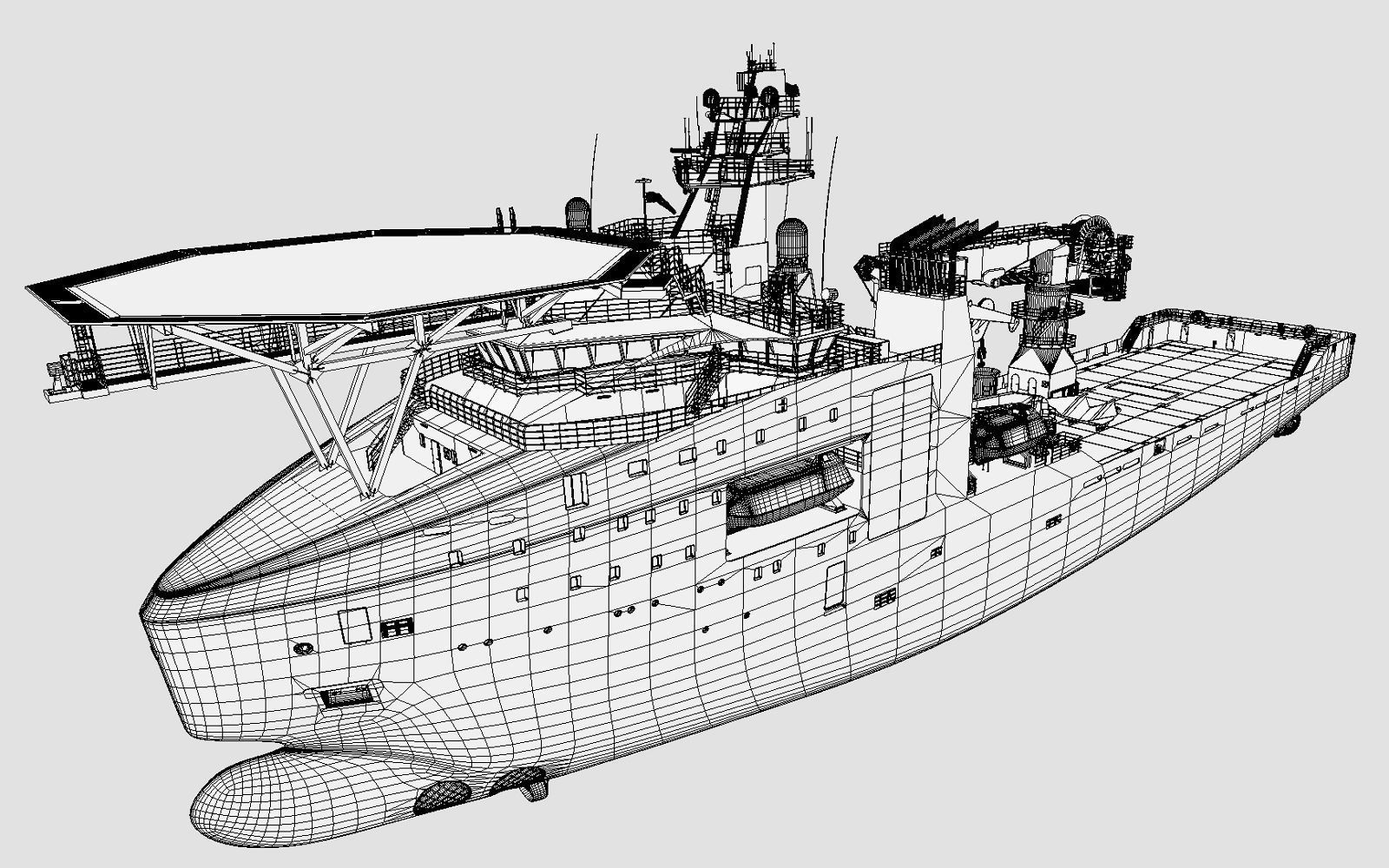 Offshore Subsea Construction Vessel OSCV Siem Stingray 3D model_16