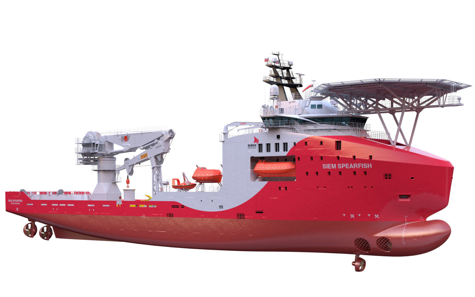 Offshore Subsea Construction Vessel OSCV Siem Stingray 3D model_2