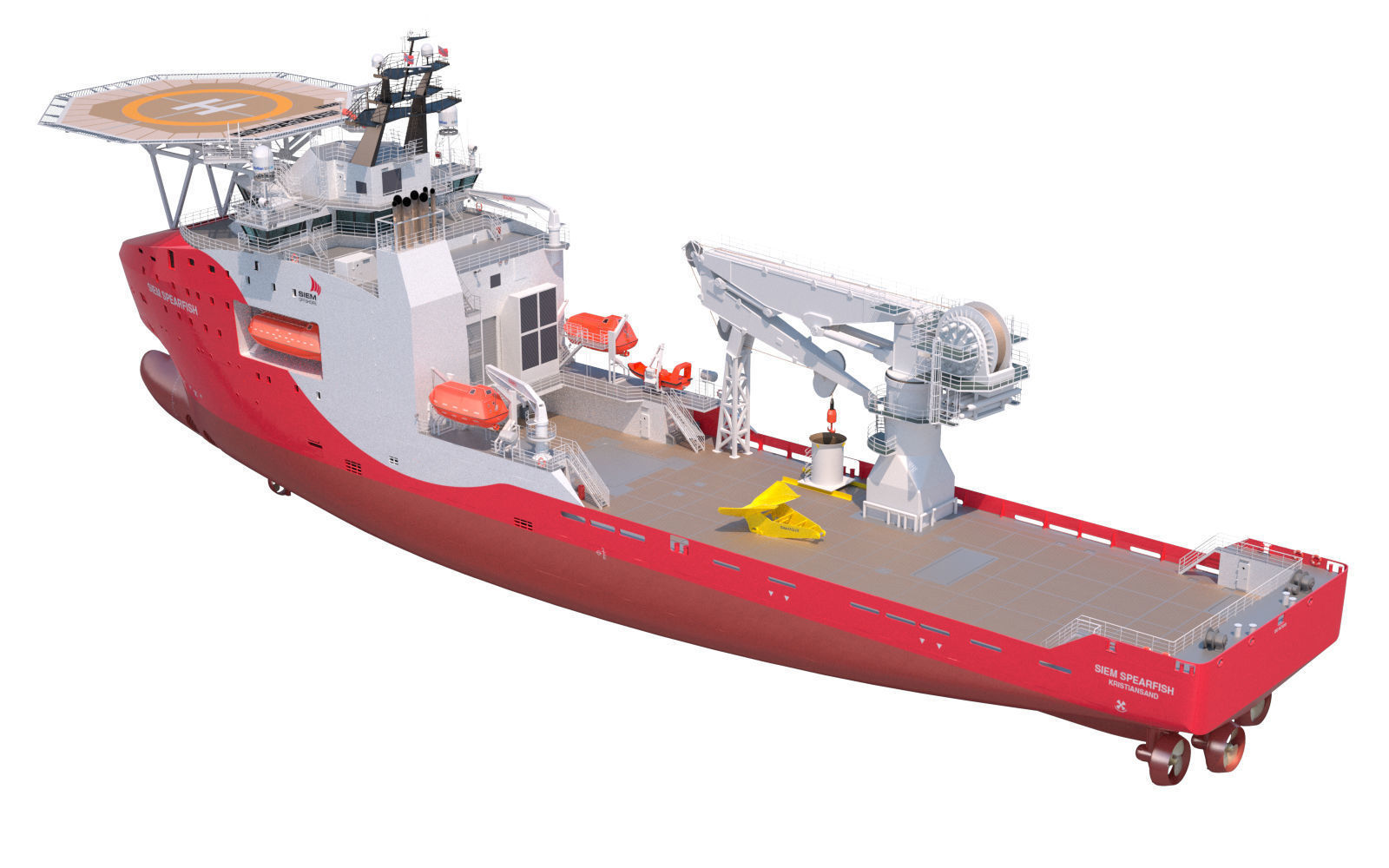 Offshore Subsea Construction Vessel OSCV Siem Stingray 3D model_8