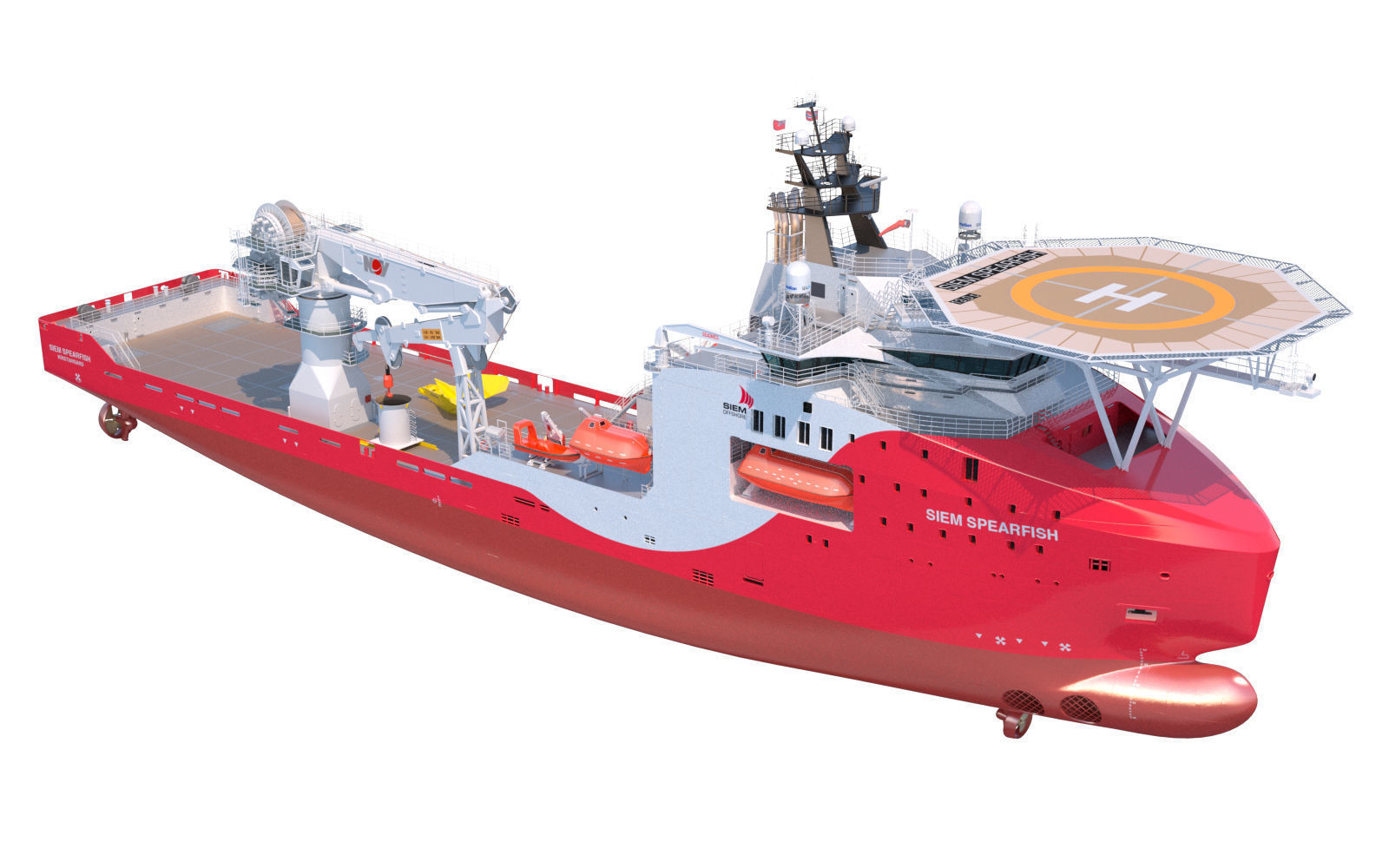 Offshore Subsea Construction Vessel OSCV Siem Stingray 3D model_7