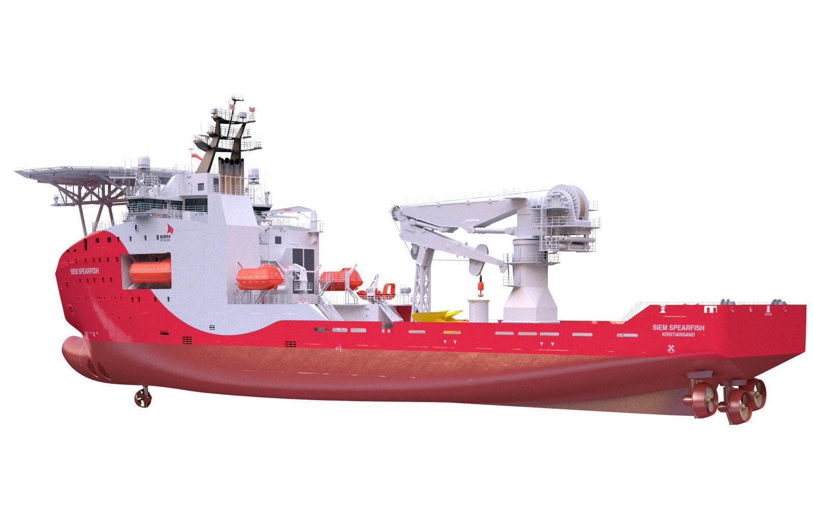 Offshore Subsea Construction Vessel OSCV Siem Stingray 3D model_4