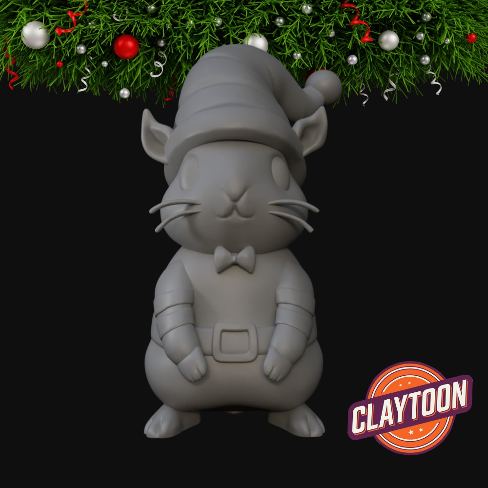 Christmas Elf Hamster 3D print model_3