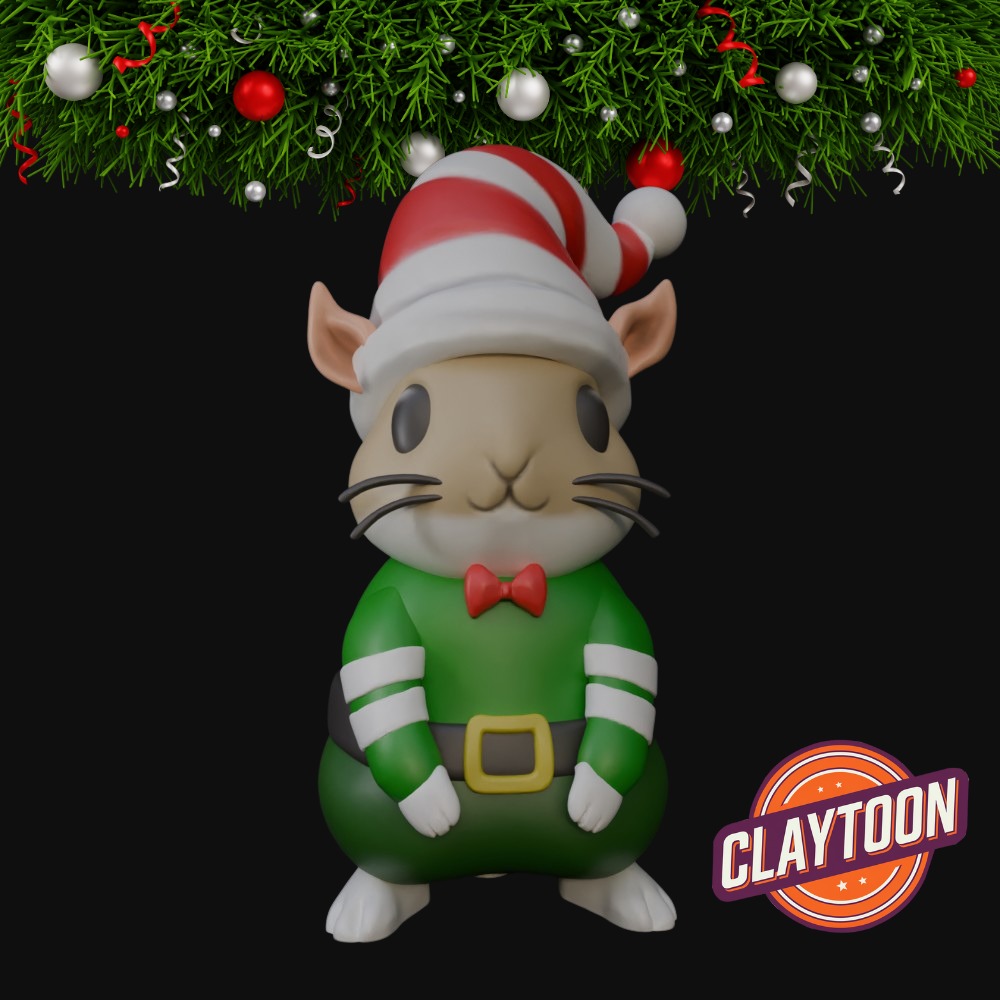 Christmas Elf Hamster 3D print model_2