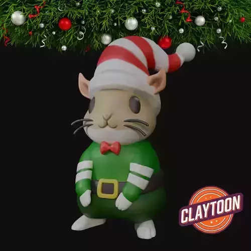 Christmas Elf Hamster 3D print model Christmas Elf Hamster 3D print model