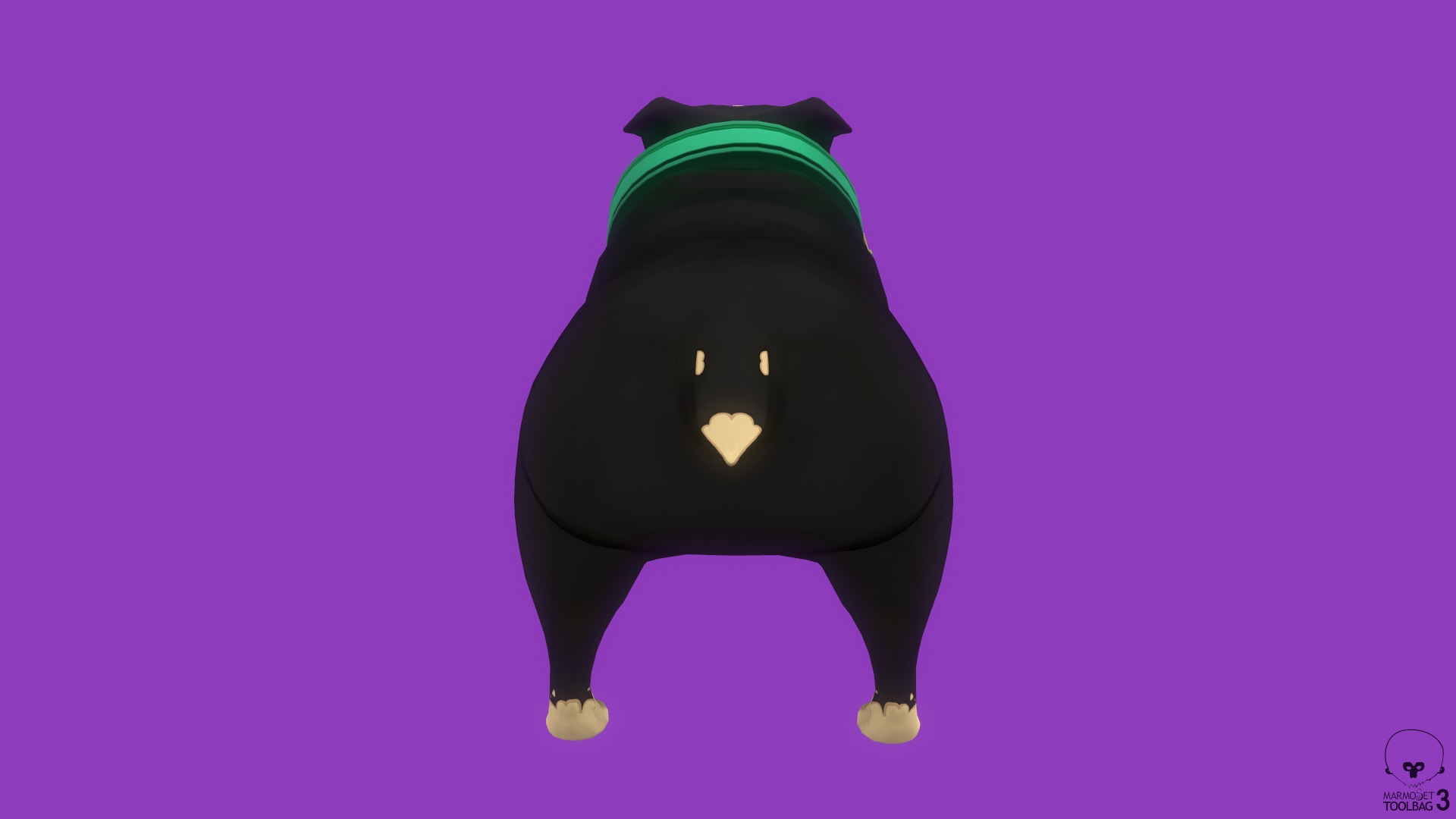 Stylized Black English Bulldog for Games and Animation Low-poly 3D model_5