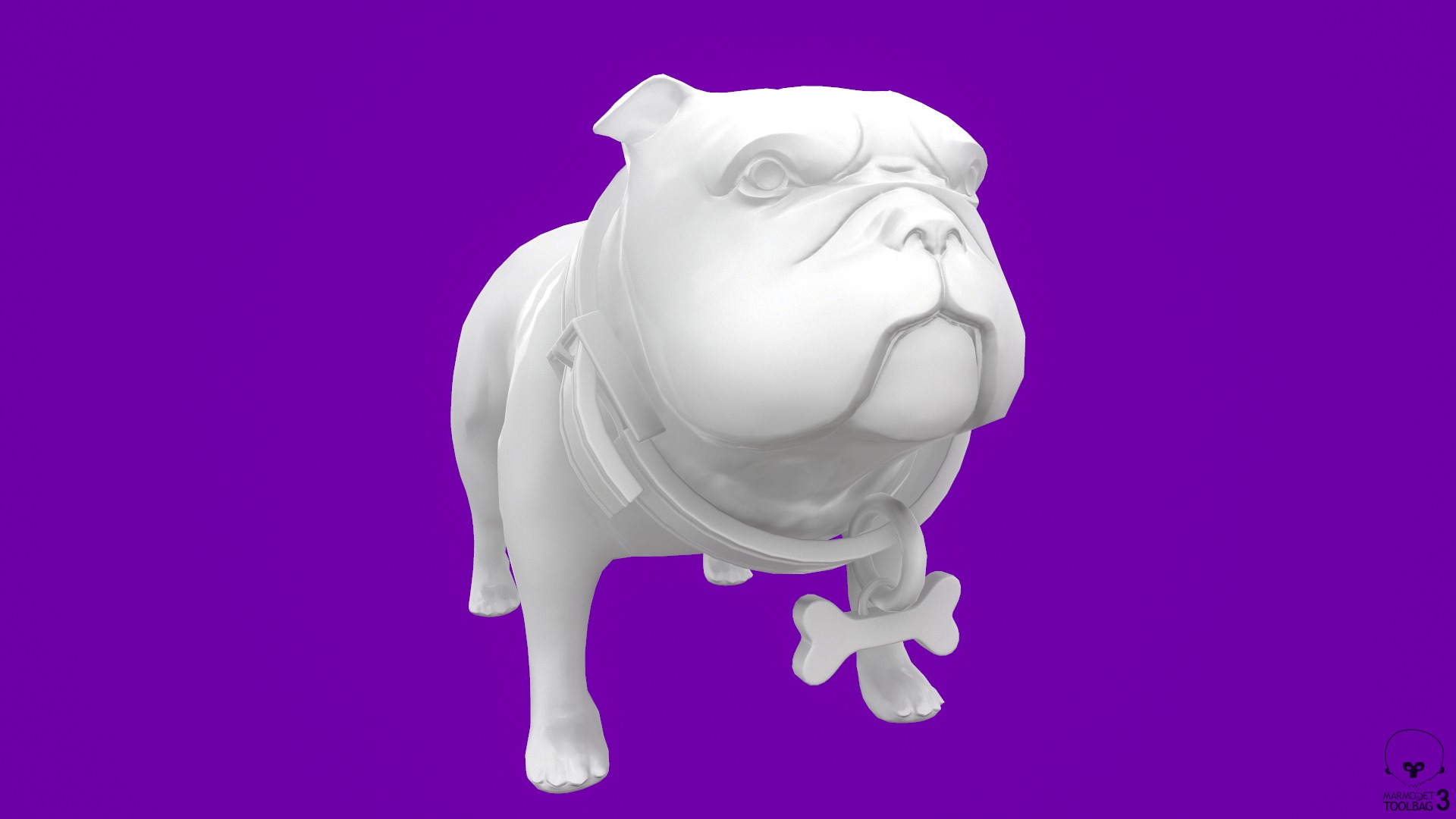 Stylized Black English Bulldog for Games and Animation Low-poly 3D model_8