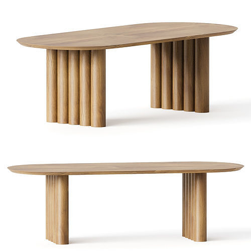 Plush Oval Dining Table 3D model