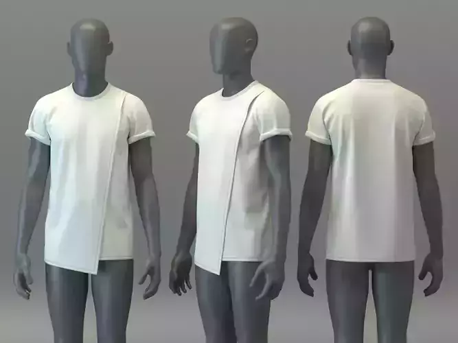 T-Shirt with Asymmetric Hem