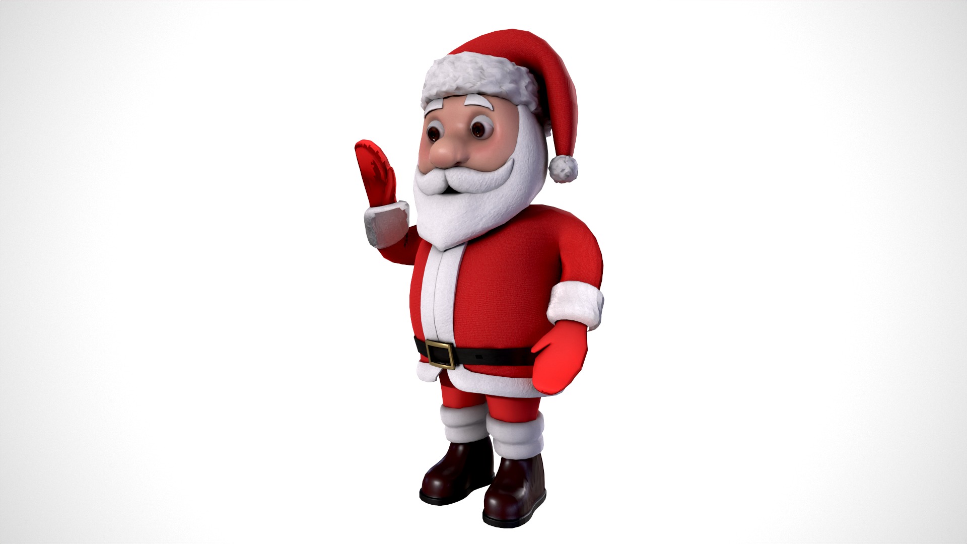 Santa Claus Low-poly 3D model_1