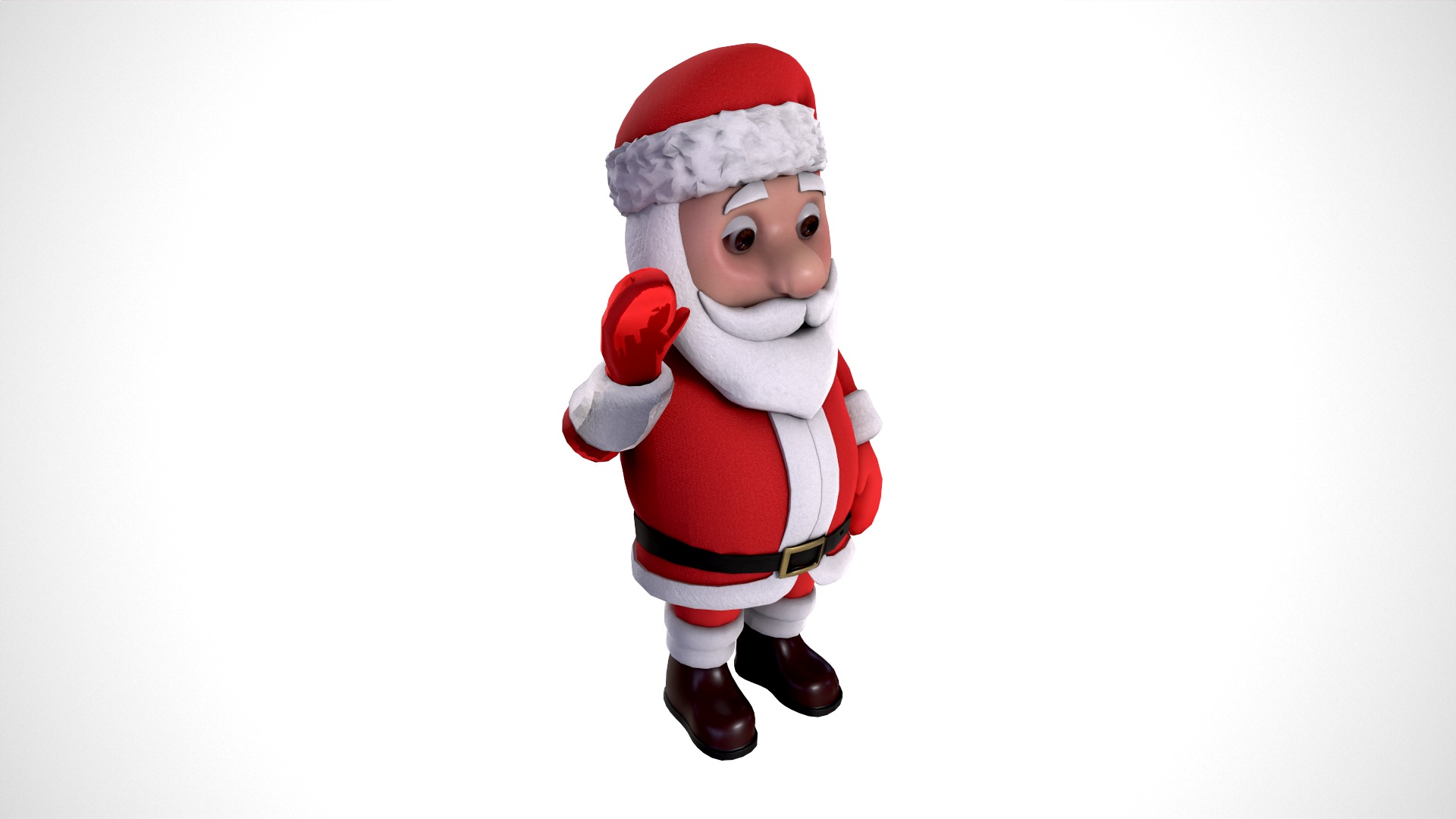 Santa Claus Low-poly 3D model_2