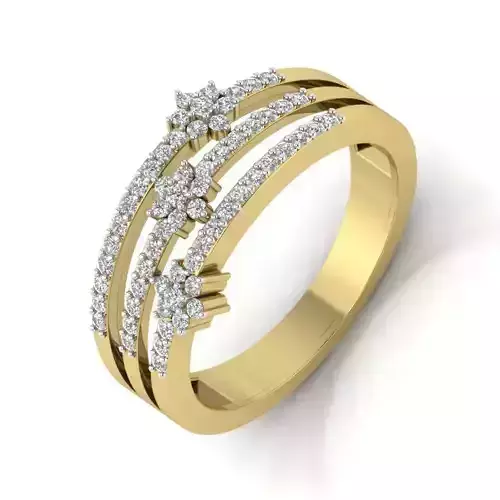 Women Diamond Ring 3dm STL  Render Details - PR-028 DIA