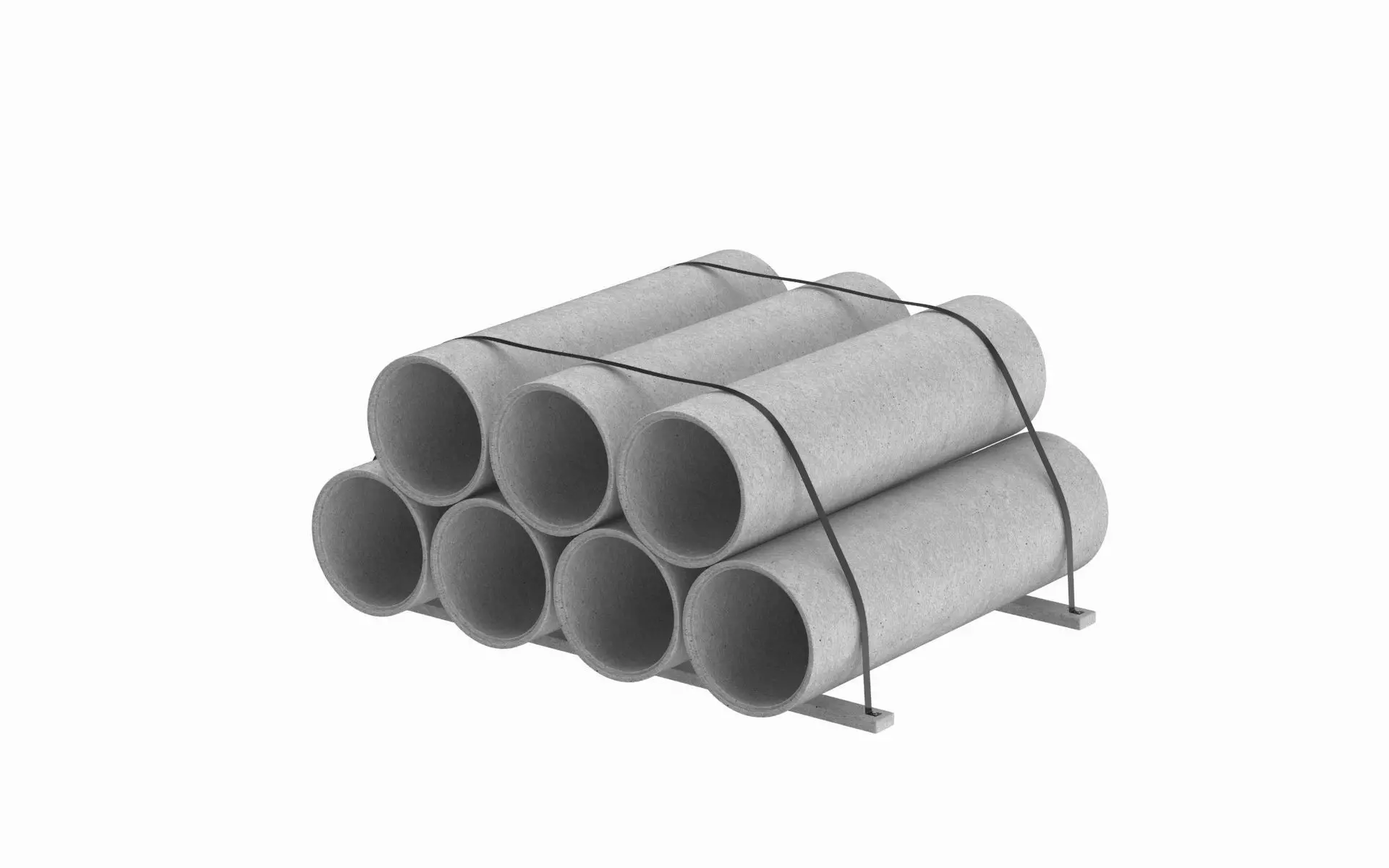 Concrete Industrial Pipes 3D model_0