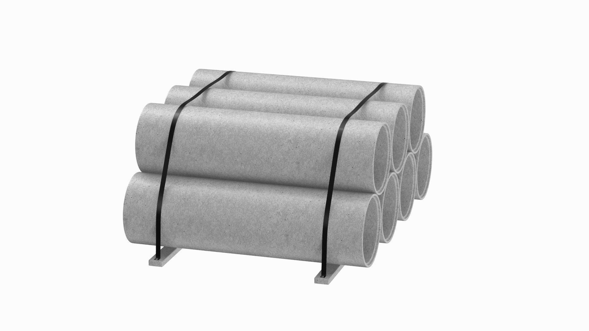 Concrete Industrial Pipes 3D model_3