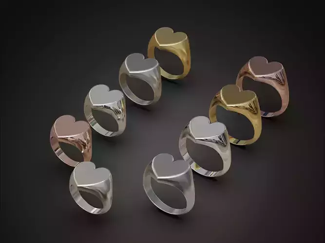 Heart Signet Ring Collection for women