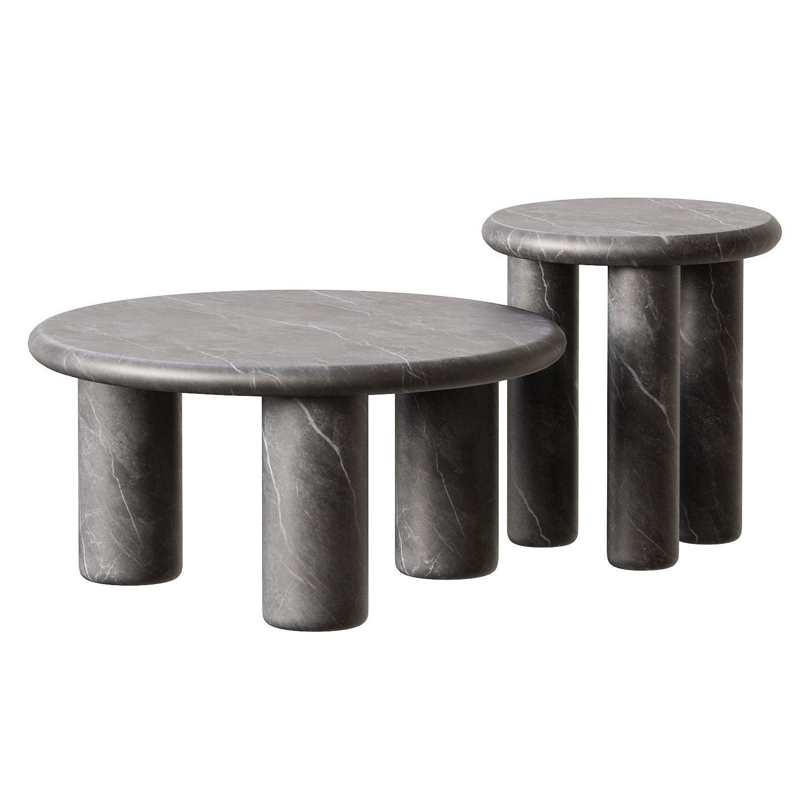 2 Piece Lola Coffee  Side Table Set 3D model_1