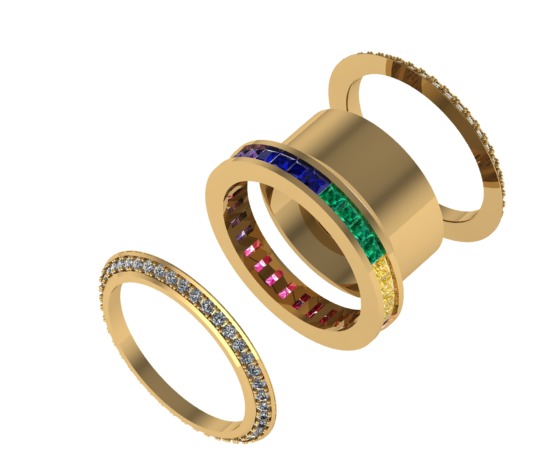 rainbow ring 3D print model_1