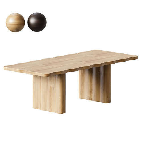Caldwell Rectangular Oak Dining Table 3D model