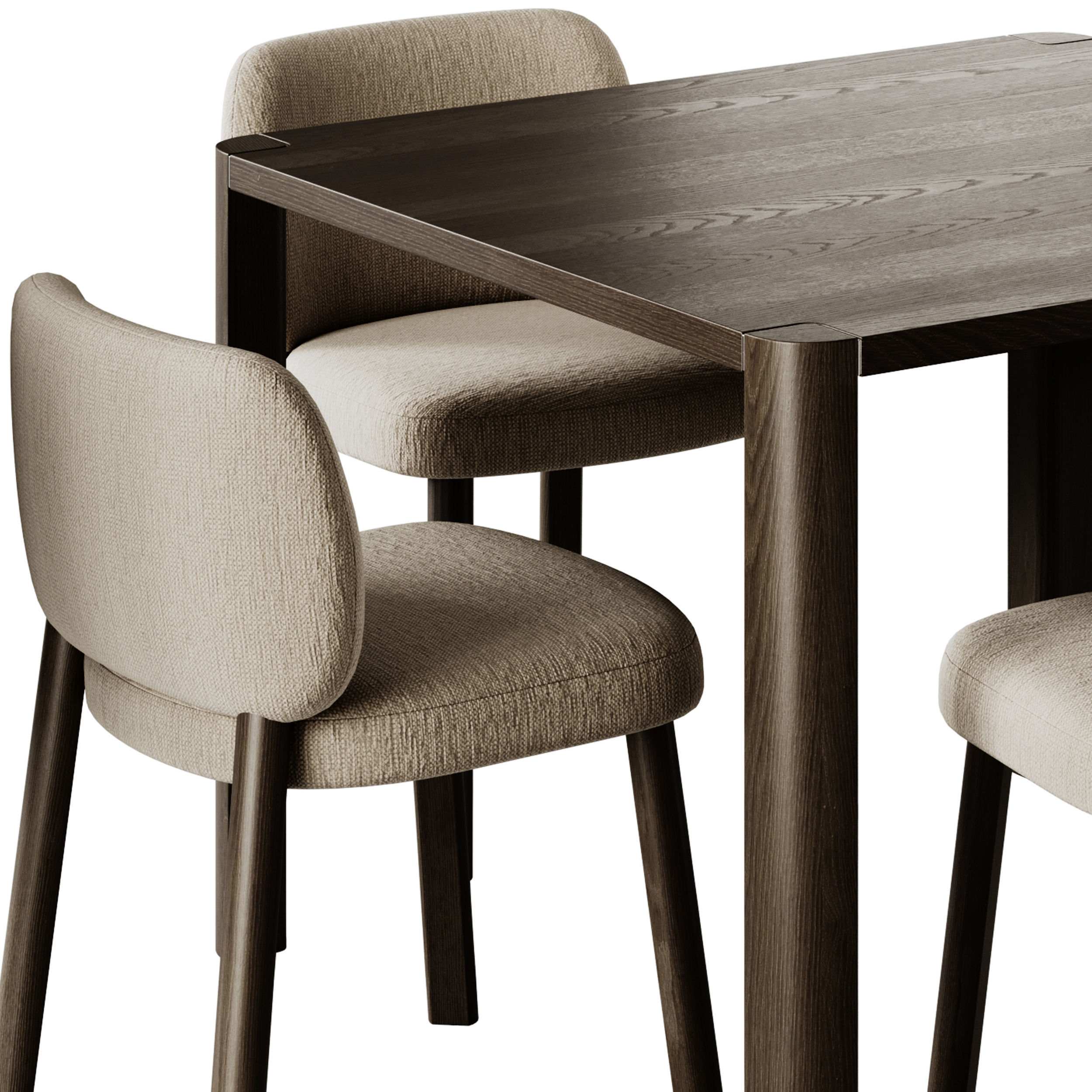 Thonet 1140 Square Dining Table and Bross Aretha Chair 3D model_3