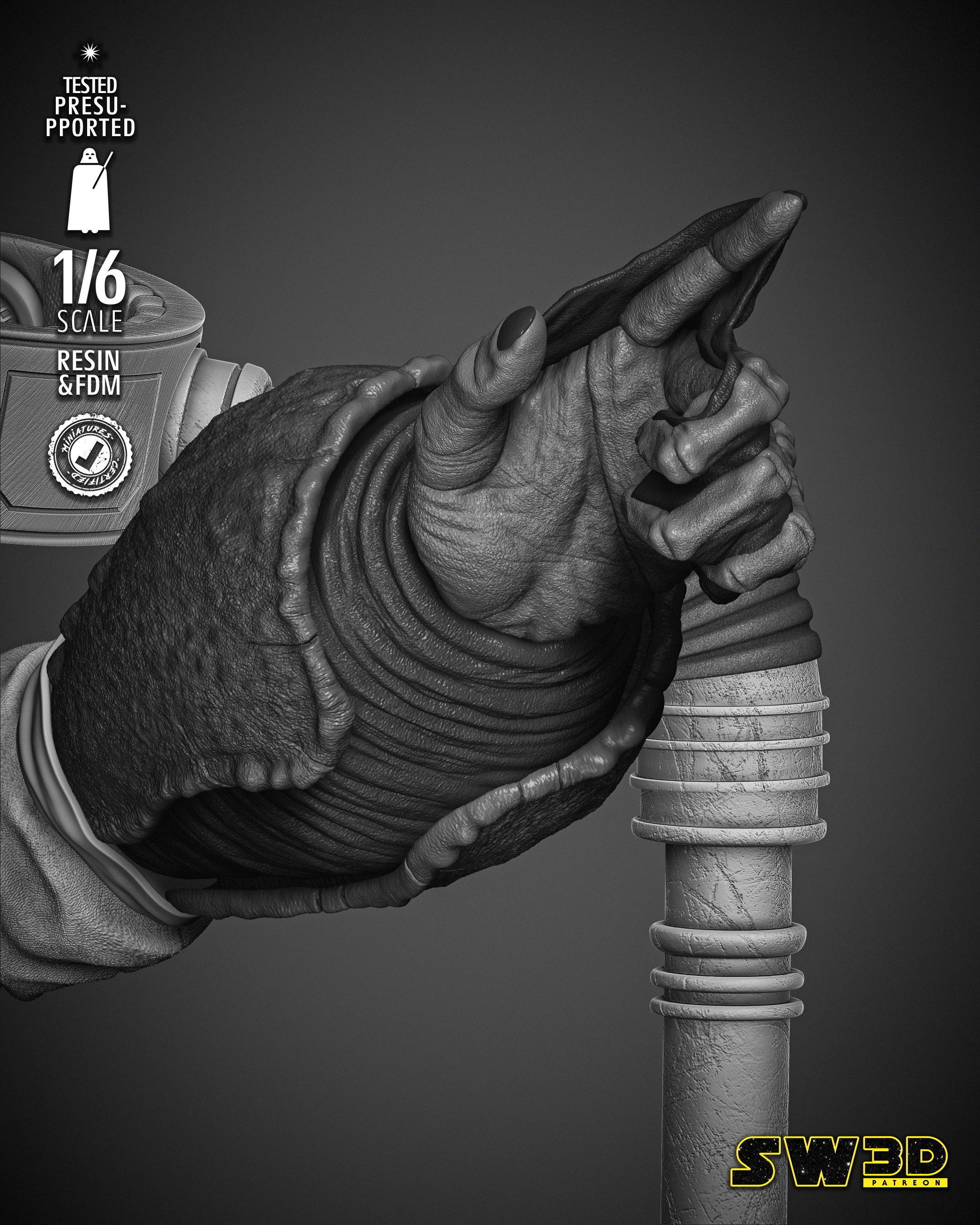 STAR WARS Ackbar Admiral Sculpture 3D print model_24