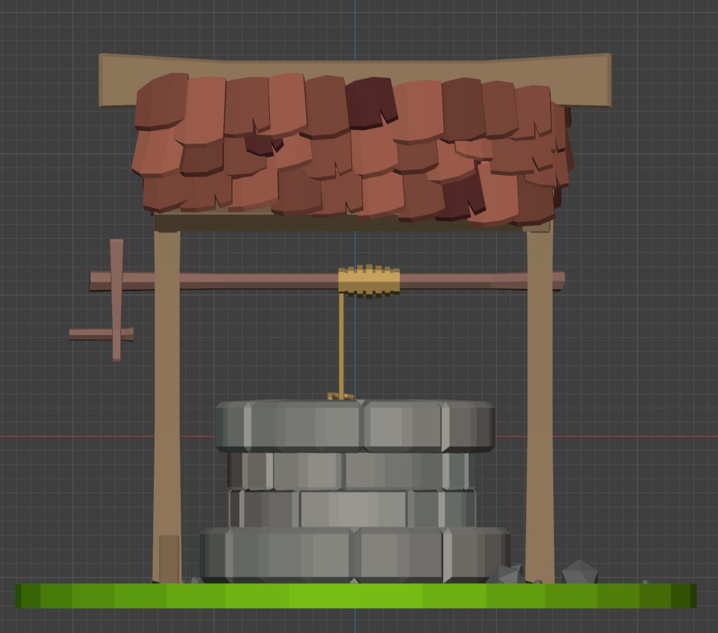 low poly well 3D model 3D model_1