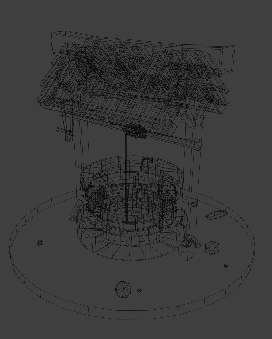 low poly well 3D model 3D model_4