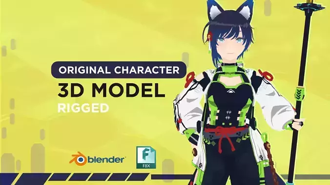 Anime Girl Codename Obsidian Fox