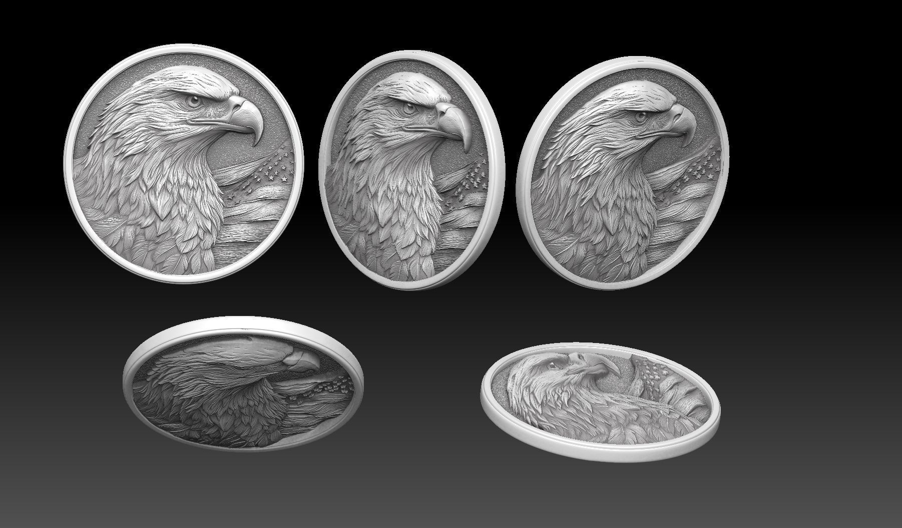 Eagle US Flag 3D print model_2