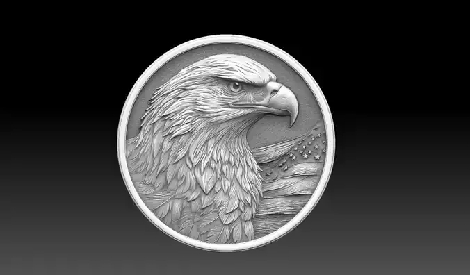 Eagle US Flag 3D print model