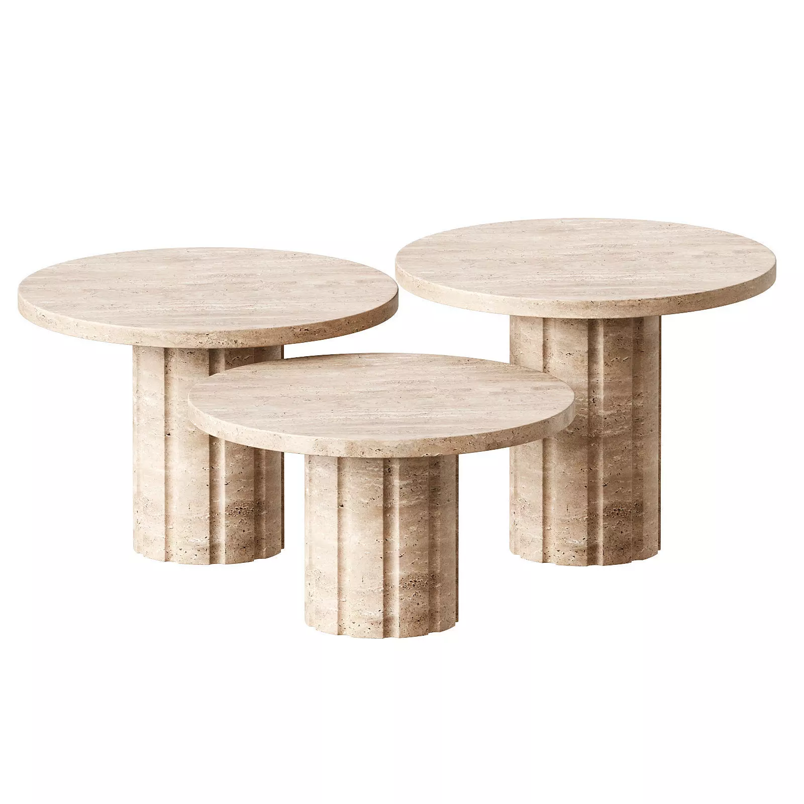 Amerigo 3 Piece Coffee Table Set 3D model_0