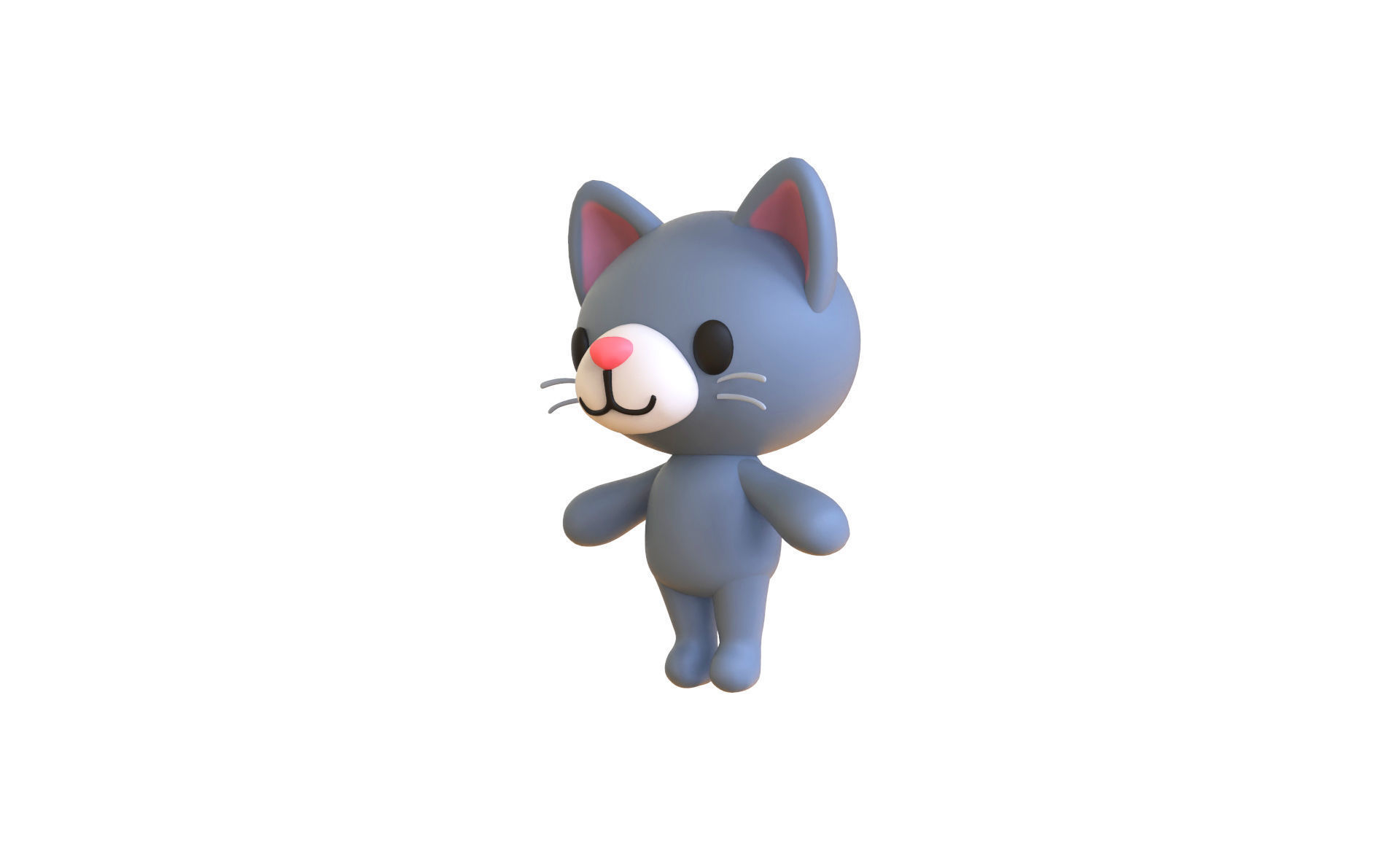 Little Cat Animated Cute 3D Models For Games And Animations Low-poly 3D model_4