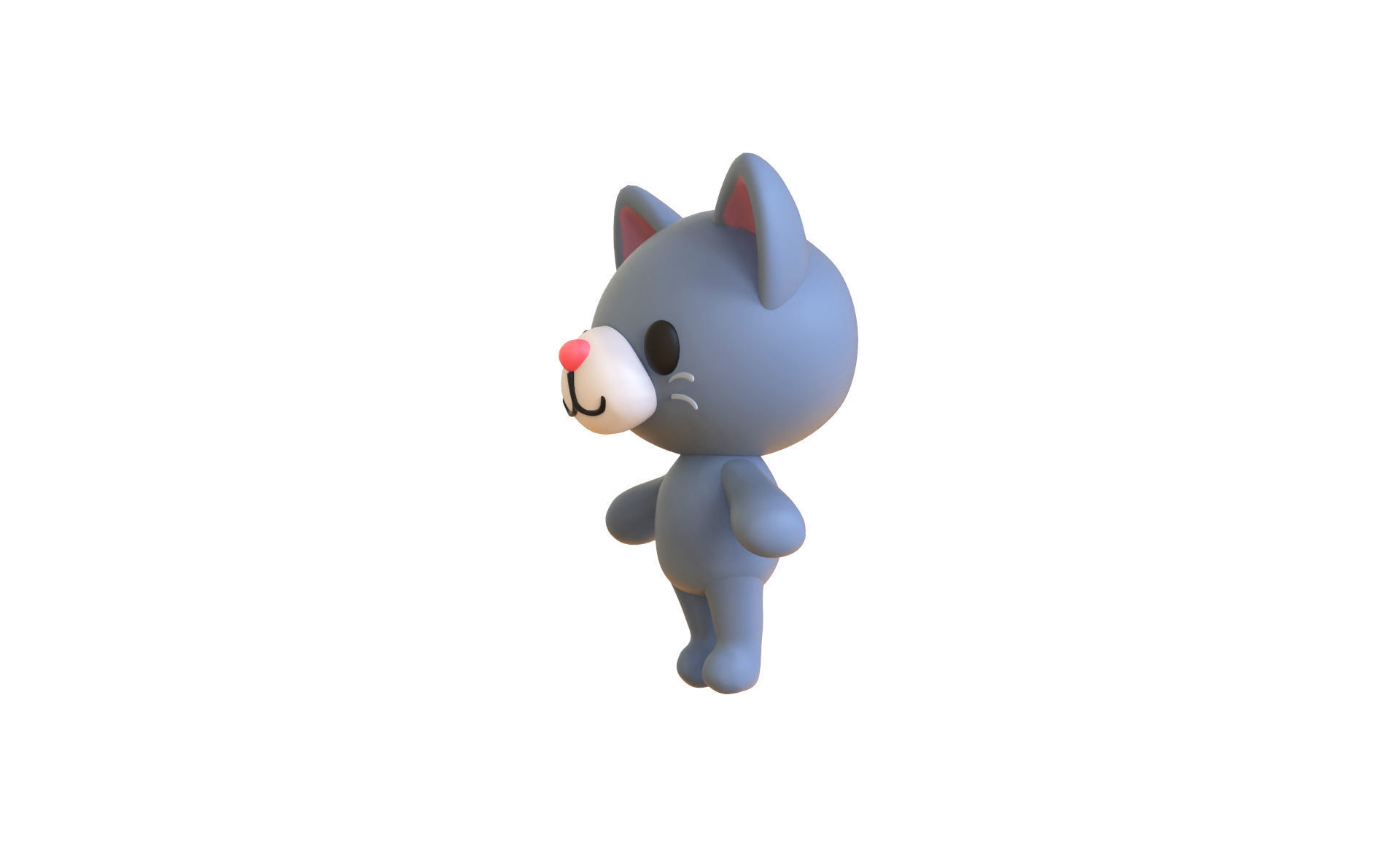 Little Cat Animated Cute 3D Models For Games And Animations Low-poly 3D model_5