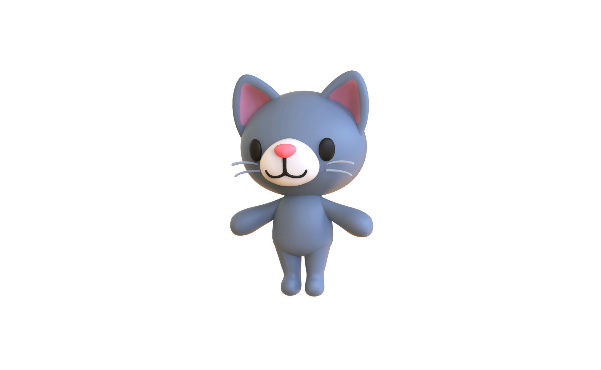 Little Cat Animated Cute 3D Models For Games And Animations Low-poly 3D model_1