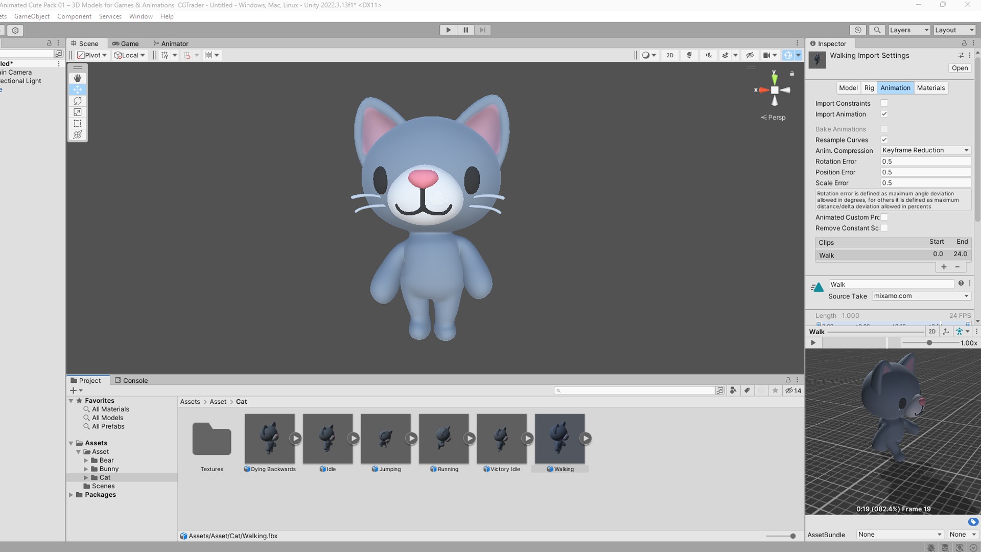 Little Cat Animated Cute 3D Models For Games And Animations Low-poly 3D model_3