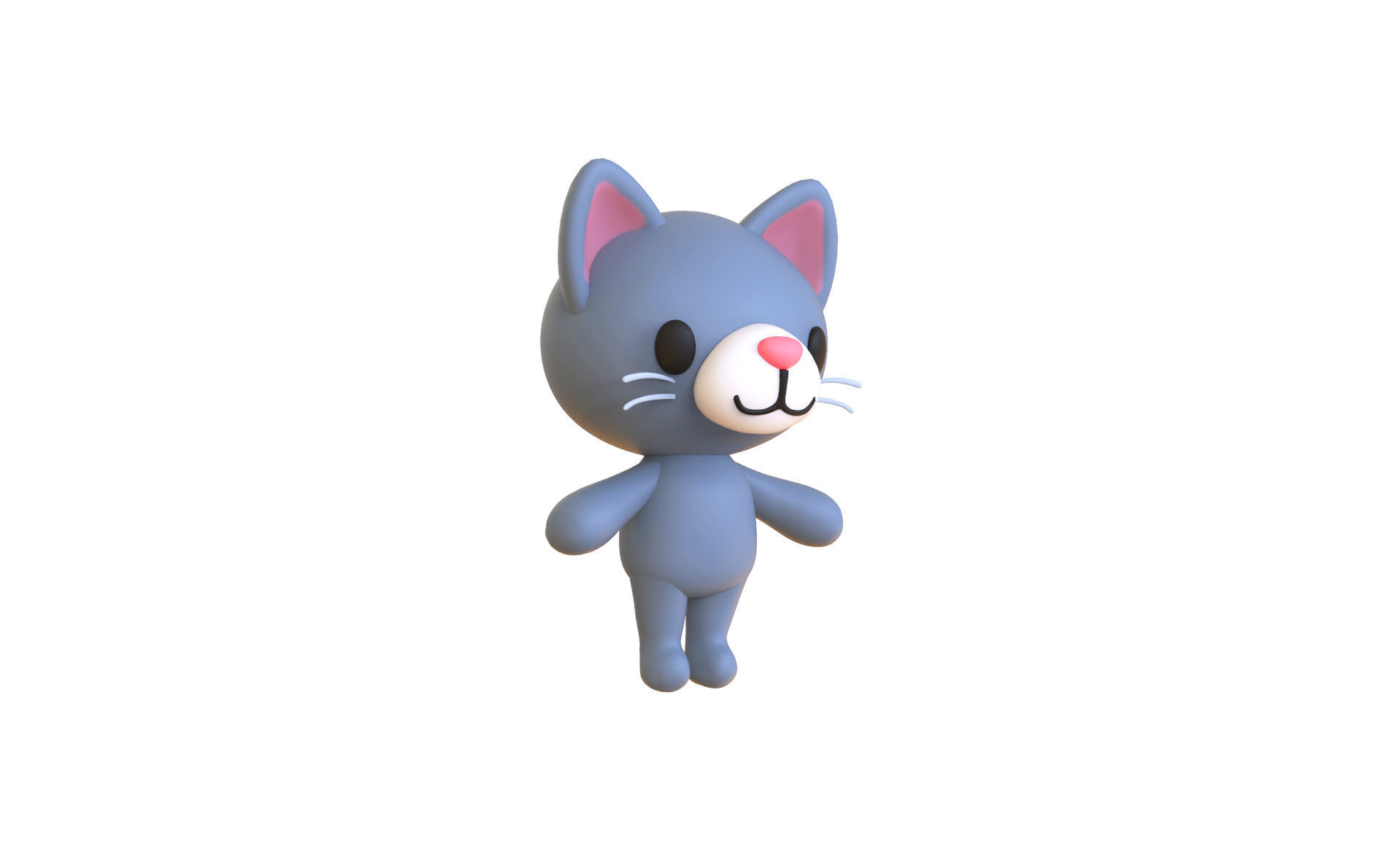 Little Cat Animated Cute 3D Models For Games And Animations Low-poly 3D model_9
