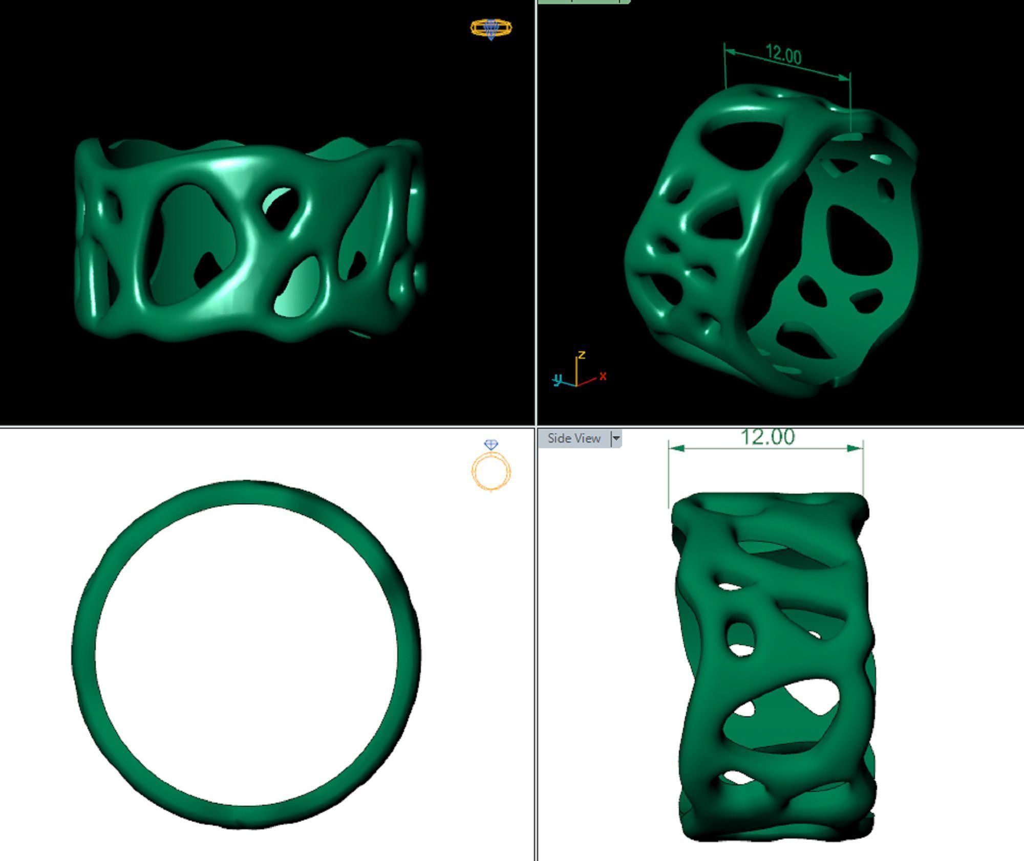 unusually shaped ring 3D print model_7