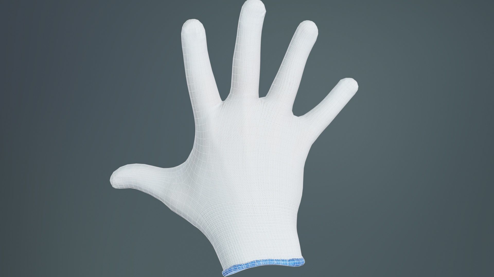 Gloved Hand 058 Low-poly 3D model_9