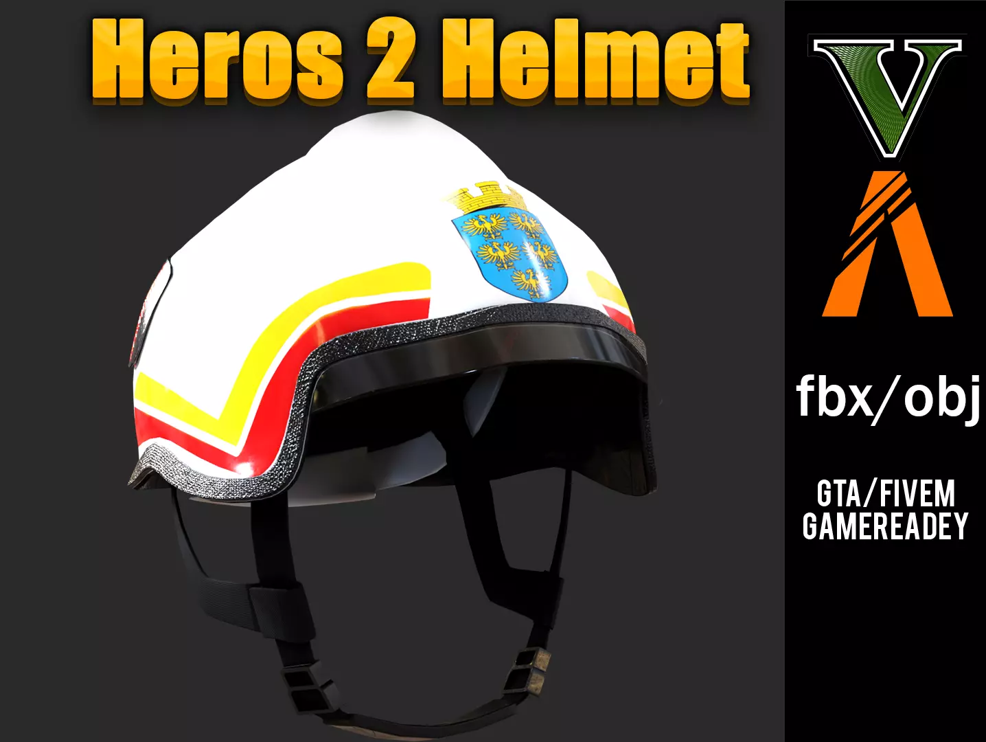 Feuerwehrhelm Rosenbauer Heros 2 Helmet 3D Model Low-poly 3D model_0